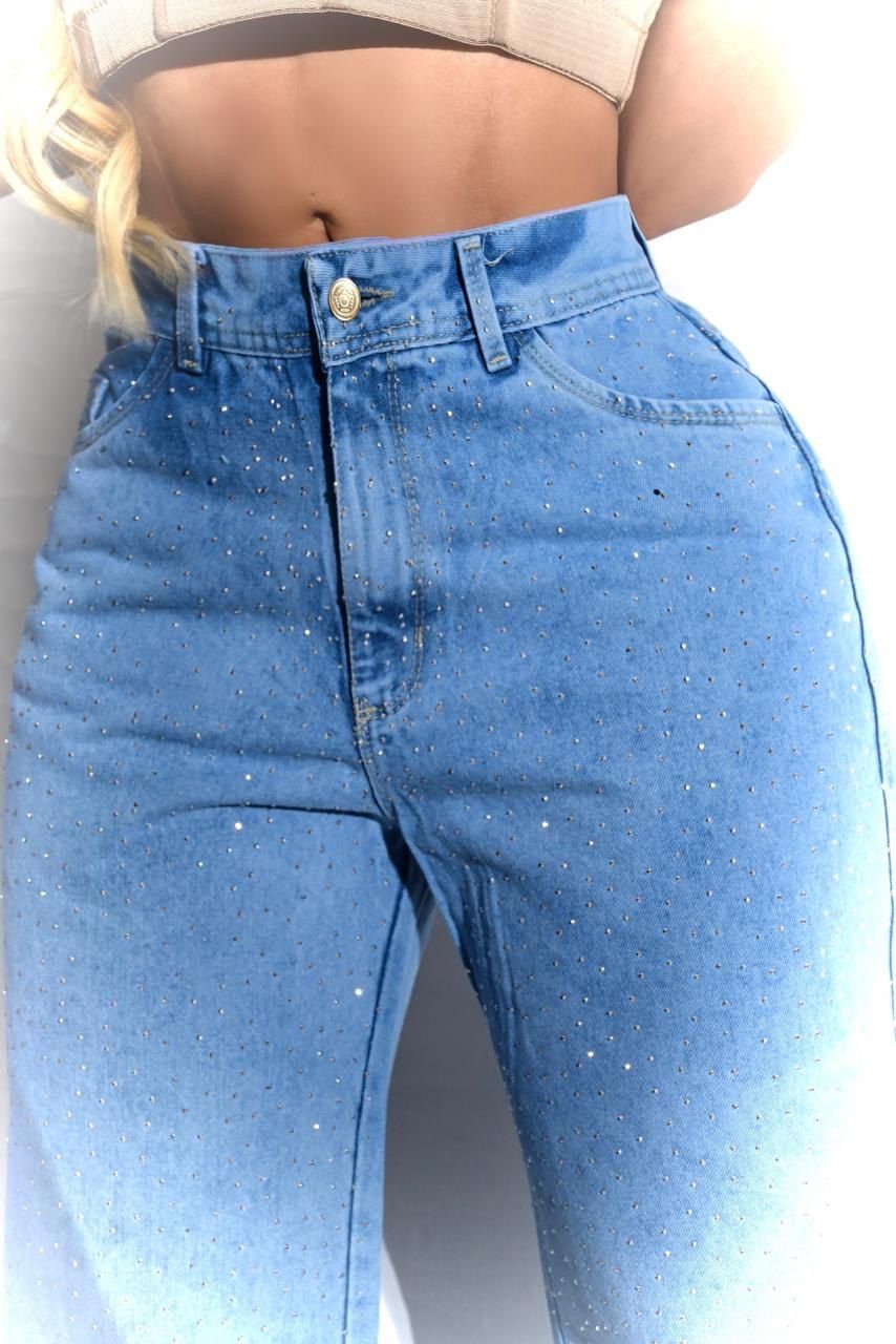 Pantalón Jeans Oversize Brillos