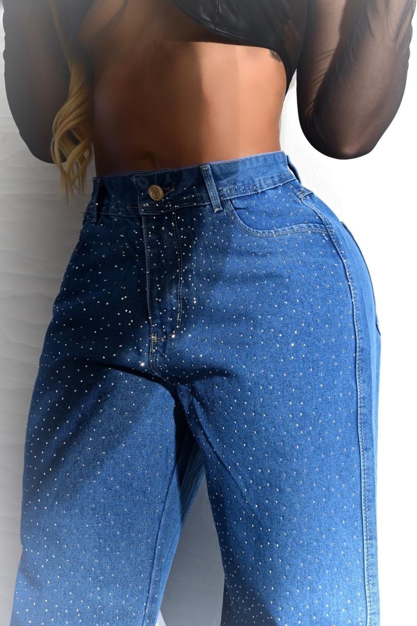 Pantalón Jeans Oversize Brillos